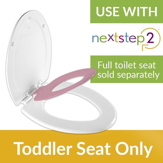 Next Step Toddler Toilet Seat, Insert Only For Use With NextStep2 Toilet Seat, Slow Close, Removable, Elongated, Pink