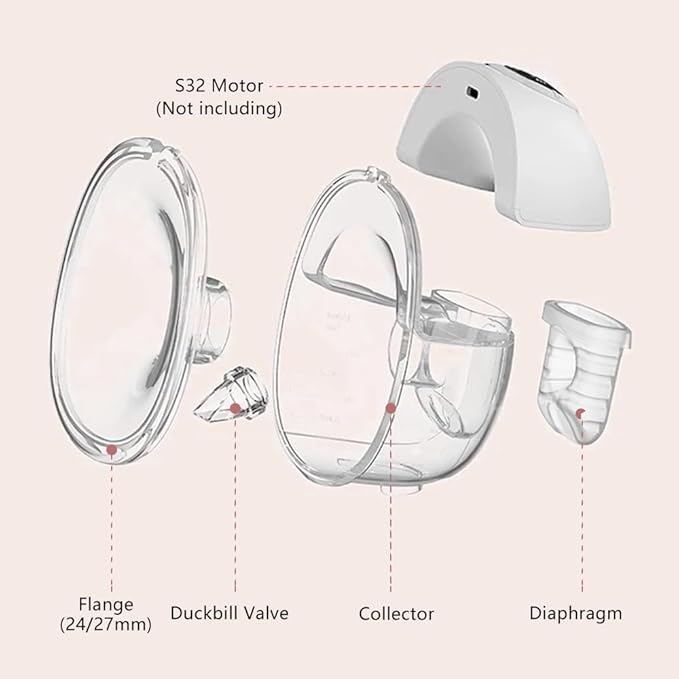 1pcs S32 Breast Pump Milk Collector Cup Compatible with NCVI NICEGREEN Nuliie Zooawa Sunnaltree s32 Wearable Breastpump, Collector Cup Replacement Breast Parts for S32 Pump