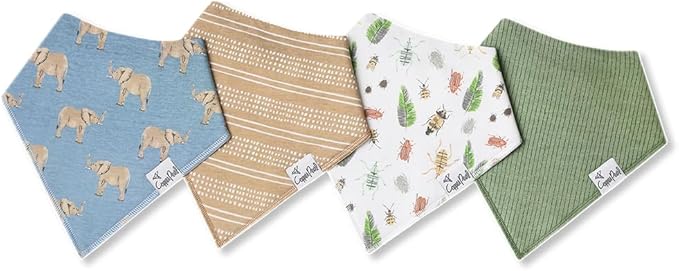 Copper Pearl Baby Bandana Bibs, 4 Pack
