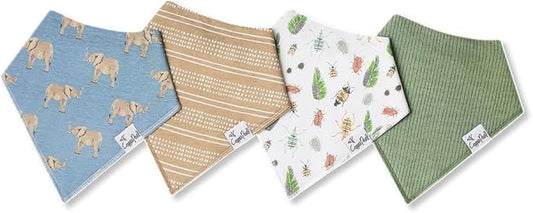 Copper Pearl Baby Bandana Bibs, 4 Pack