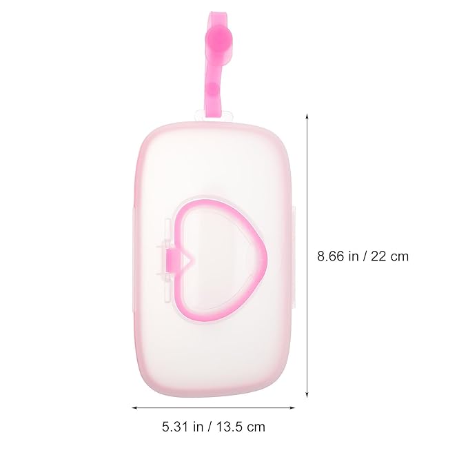 Portable Baby Wipes Case for Travel Stroller Hanging Wet Tissue Dispenser with Hand Strap Pink