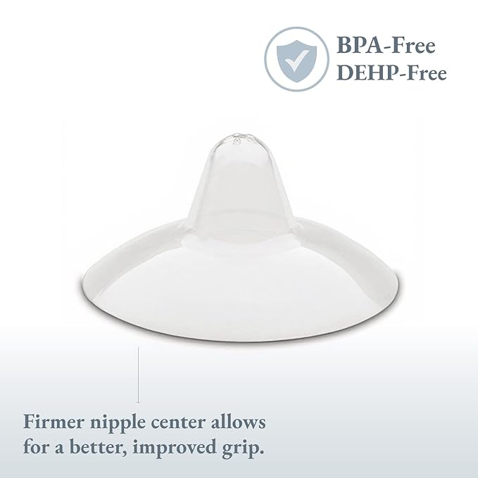 Ameda Contact Nipple Shield, 24mm Opening, Ultra-Thin Flexible Silicone, Encourages Baby's Attachment to Breast, Great for Problems with Latching, Cushions Sore or Sensitive Nipples