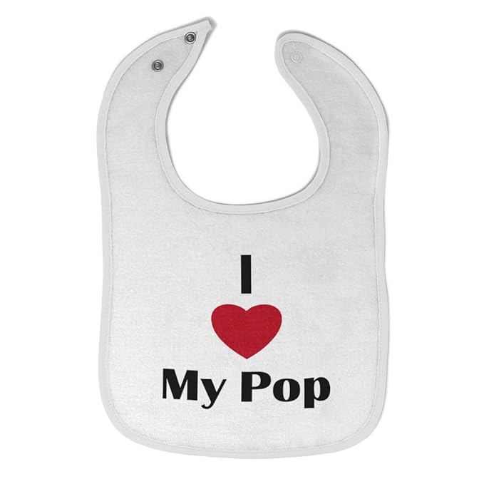 Toddler & Baby Bibs Burp Cloths Dad I Love My Pop Style A Dad Father's Day Cotton Baby Items for Baby Girl & Boy White Design Only