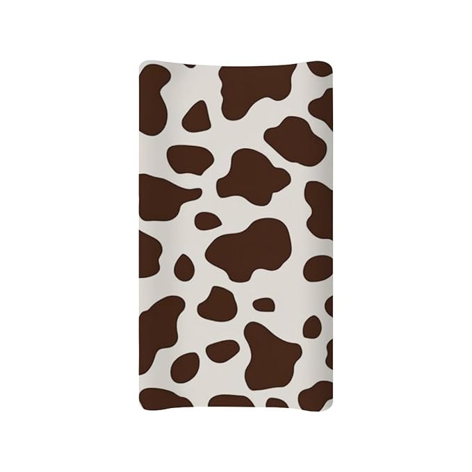 Cow Print Diaper Changing Pad Cover for Baby Soft Changing Mat Cover Infant Newborn Changing Table Sheet Fitted 32”x16” Changing Pad Covers