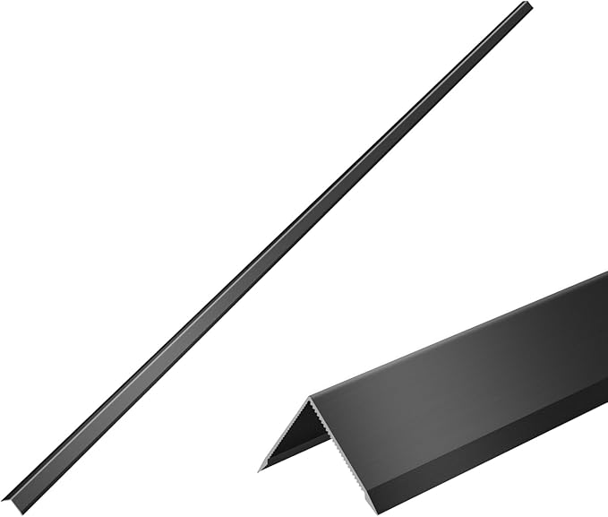 Aluminum Alloy Black Corner Guards 12PCS Thickness Wall Corner Protectors for Walls Right Angle Corner Protectors Guards L Shaped Metal Protectors 90° Angle, Corner Guards 19Ga (0.6x0.6X48.0 Inch)