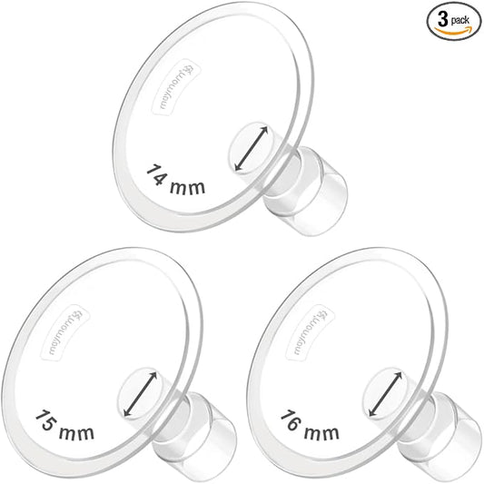 Maymom MyFit Flanges Classic/Conical Shape Goldie Pack 14 15 16 mm Compatible with Medela Breast Pumps and Maymom Wide Base and Narrow Base Connectors