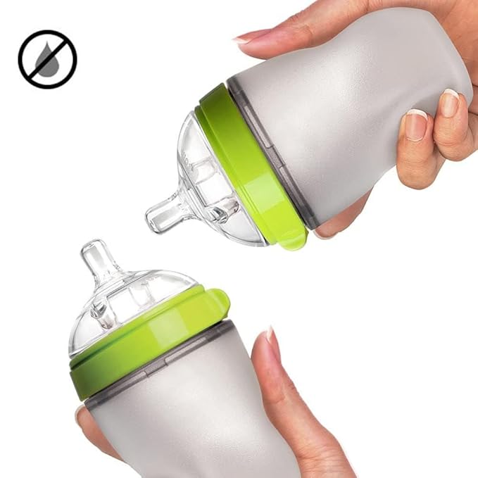 Bottle Collars Rings Replacement for Comotomo Baby Feeding Bottles, 4 Count (Green)