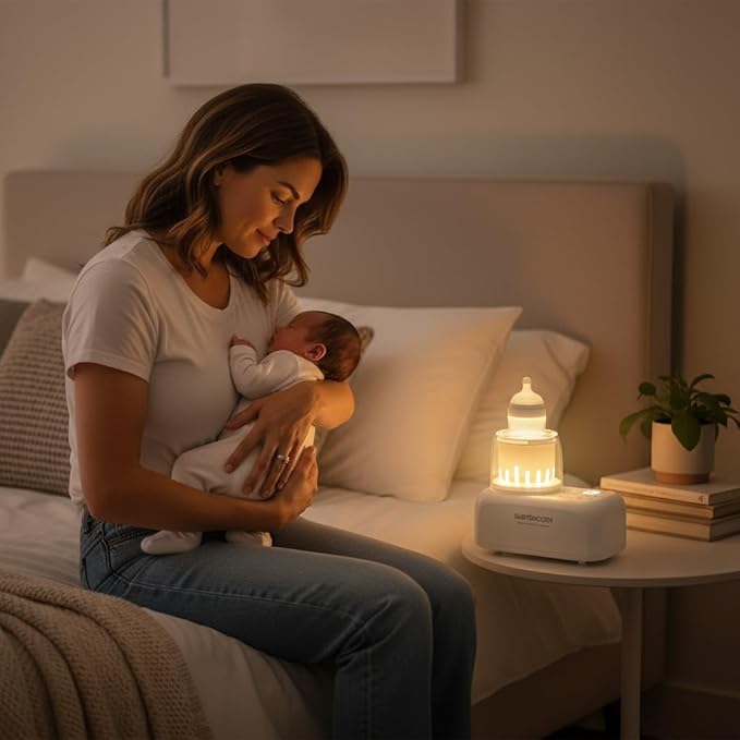 Bottle Warmer & Mixer, Babysmooth Waterless Baby Bottle Warmer with Silent Shake, Fast Heat, Night Light for Nighttime Feeding, One-Touch Easy Use, Adjustable Temperature & Time, Thaw & Keep Warm