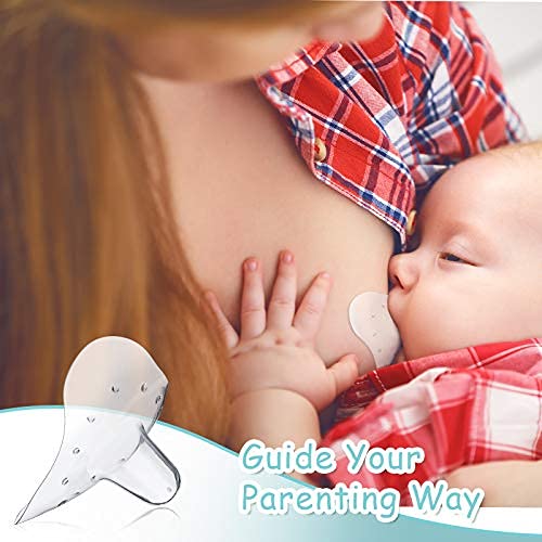 Nuanchu 8 Pcs Nipple Shield for Breastfeeding Newborn Nipple Protector with Carrying Case Silicone Extender for Women Protecting Sore, Flat or Inverted (20 mm/ 0.78 Inch,Clear)