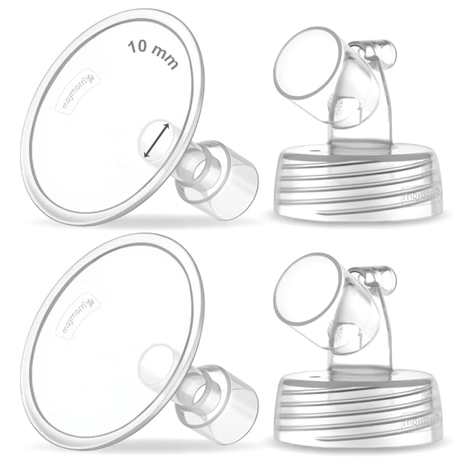 2X 10 mm Maymom Two-Piece Wide Neck Pump Parts for Spectra S1/S2 Pumps; Incl Wide Mouth Flanges; Not Original Spectra Flange