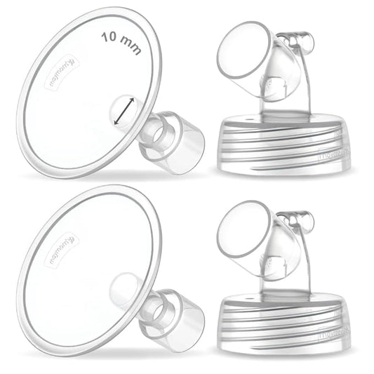 2X 10 mm Maymom Two-Piece Wide Neck Pump Parts for Spectra S1/S2 Pumps; Incl Wide Mouth Flanges; Not Original Spectra Flange