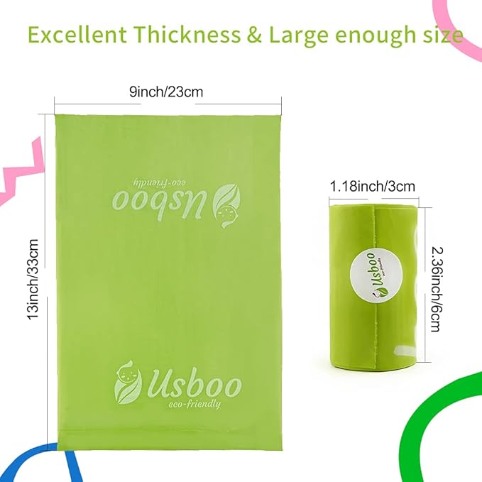 Diaper Bags Disposable for Baby, 16 Refill Rolls/240 Bags OXO-Biodegradable Waste Bags,Dirty Disposable Diaper Bags,Diaper Trash Bags,Green