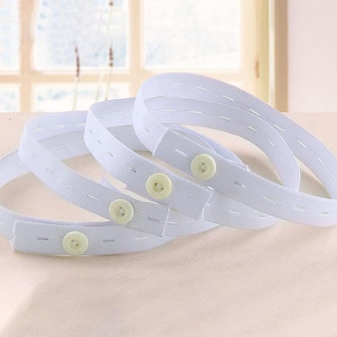 Healifty 12Pcs Adjustable Baby Cloth Diaper Fasteners Straps Buckles Elastic Diaper Retaining Belt for Secure Fit and Leak Prevention 19.68X0.78X0.03In