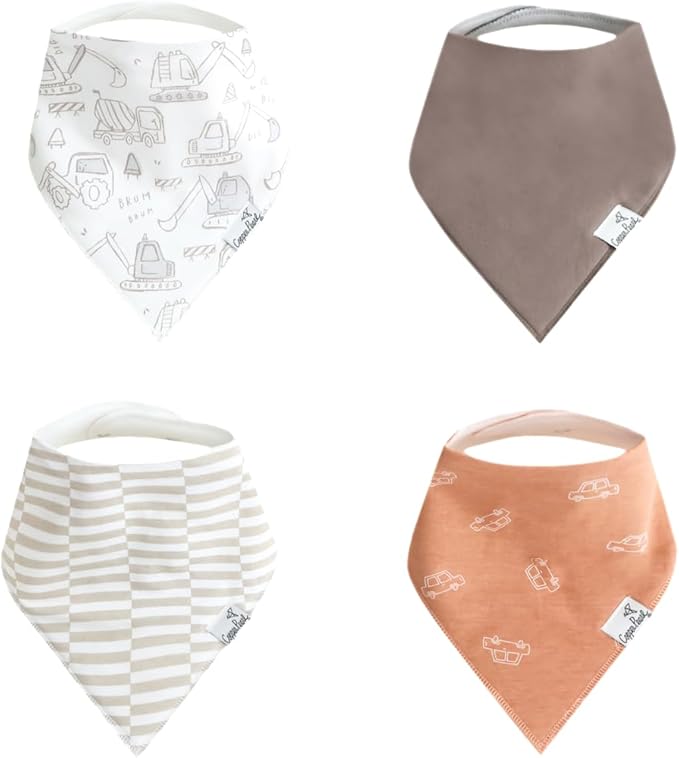 Copper Pearl Baby Bandana Bibs, 4 Pack