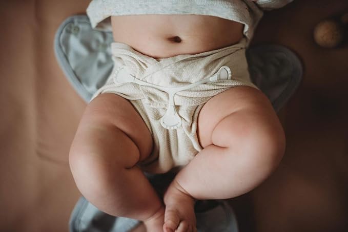 Buttons Unbleached Organic Cotton Birdseye Flat Diapers - 6 Pack