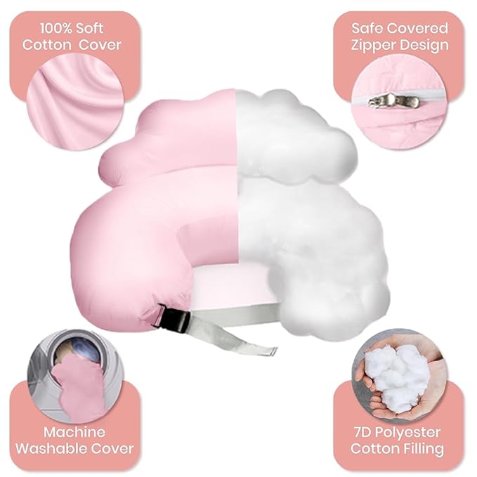 PILLANI Nursing Pillow, Breastfeeding Pillows for Enhanced Safety & Comfort for Mom & Baby, Removable Cotton Cover, Adjustable Waist Strap, Breastfeeding Essentials, Baby Registry Search