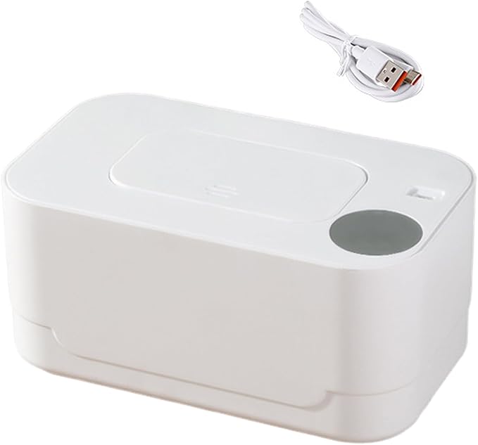 Baby Wipe Warmer,Portable Temperature Adjustable USB Powered Large Capacity Wet Tissue Dispenser Heater for Newborn Wet Napkin Warmer 2