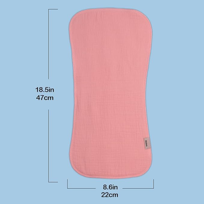 Maiwa 8 Pack Muslin Burp Cloths Baby Boy & Girl Soft Absorbent Burping Cloths for Babies, Newborn Spit Up Rags, Infant Towels, Unisex,Large 18.5" x 8.6" (Multicolour 01)