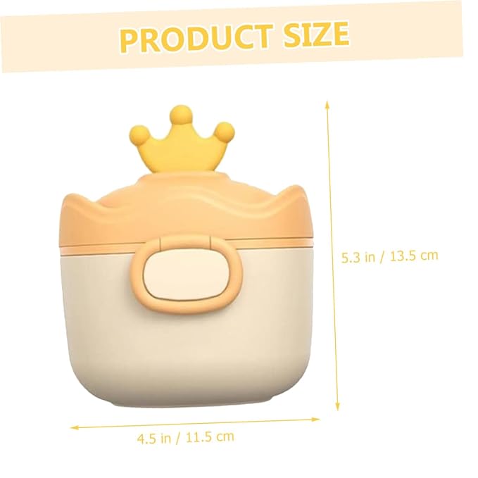 Kisangel 1pc Baby Milk Dispenser with Scoop Portable Formula Holder Snack Storage Containers for Travel, Daycare and Outdoor Activities(Dark Yellow)