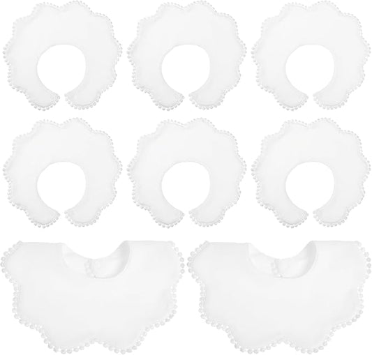 JenPen White Bibs for Girl Bandana Muslin 360 Bibs Baby Bandana Drool Set for Teething Toddler Girl