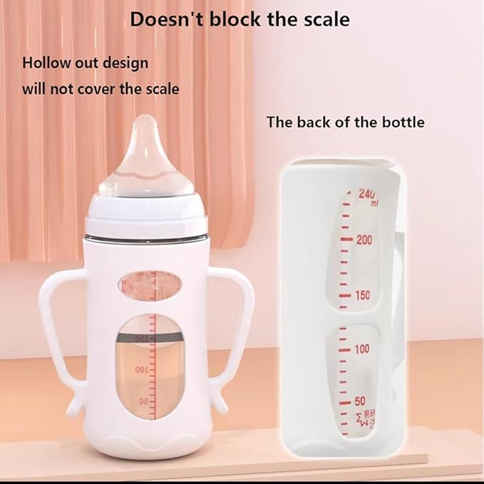 For Pigeon Glass Baby Bottle Silicone Holder, compatible with 8.1 oz, designed exclusively for glass baby bottles. (8.1oz) 3pcs