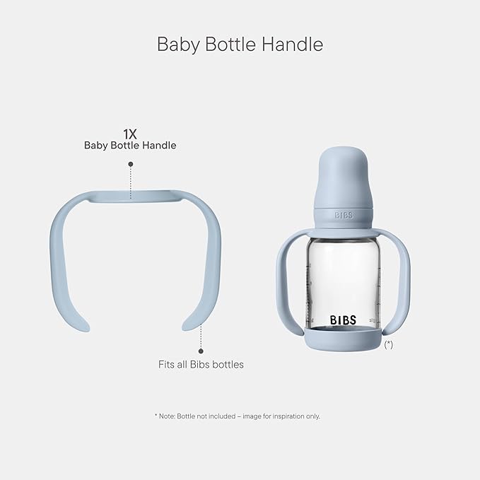 Bibs | Baby Bottle Handle | Easy & Comfortable Grip | Non-Slip Surface | BPA-Free | Dishwasher Safe | BIBS Baby Bottle Accessories | Baby Blue