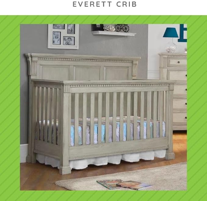 Full-Size Conversion Kit Bed Rails for Bertini Baby Convertible Cribs by Dorel - Solid Wood Rail - Toddler and Adult Bed Rail for Full-Size Beds - Essential Nursery & Baby Furniture (Antique Grey)