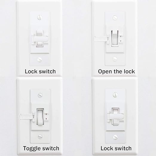 Light Switch Guard, ILIVABLE Optional Wall Plate Cover Switch ON or Off Protects Your Lights or Circuits from Being Accidentally Turned On or Off (Not Child Proof)