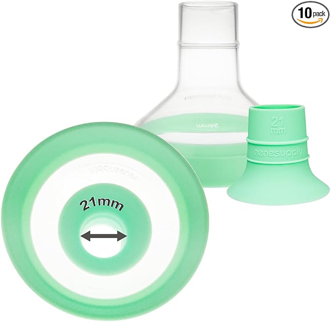 Nenesupply 24mm Flanges and 21mm Inserts Compatible with Lansinoh Breastpump Replacement to Lansinoh Flange 21mm and Breastshields Work with Signature Pro Smartpump and Manual Pumps