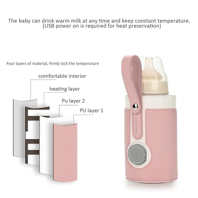 Keenso Baby Bottle Warmer,3 Temperature Portable Baby Bottle Warm Cover for Home and Outdoors