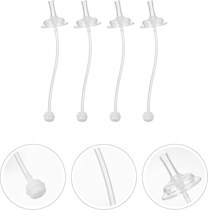 BESTonZON Bottles 12 pcs Feeding Bottle milk straw water straw sucker silicone feeding cup straws Straws Wide Mouth