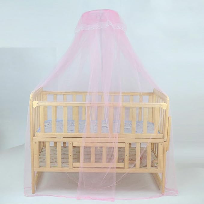 Crib Mosquito Net Crib Dome Bed Canopy Foldable Cot Net Tent Universal Palace Style Dome Bed Curtain (Stand Rod NOT Included)