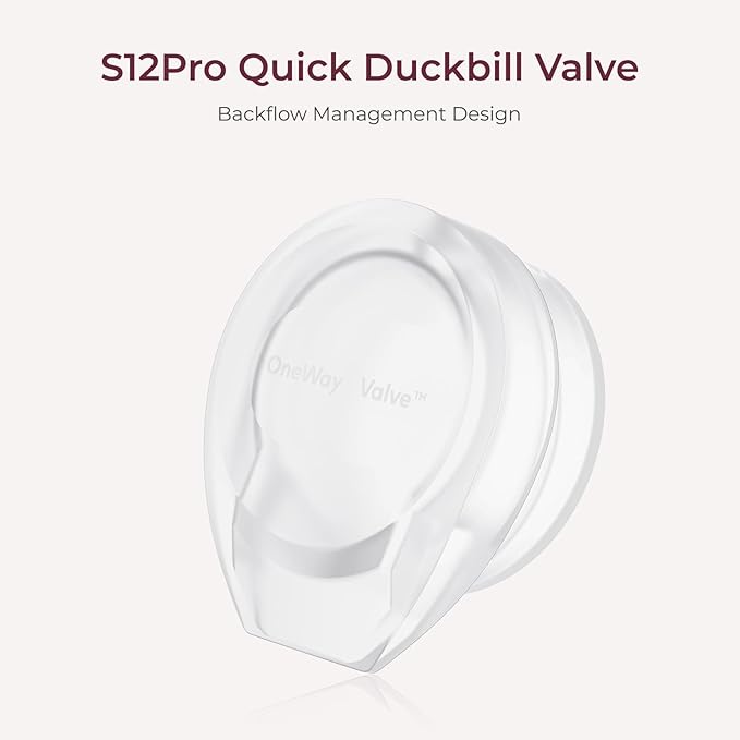 Momcozy Original S12Pro Quick Breast Pump Replacement Accessories, NOT for SPro/S12Pro, Duckbill Valves & Silicone Diaphragm, 1 Pack