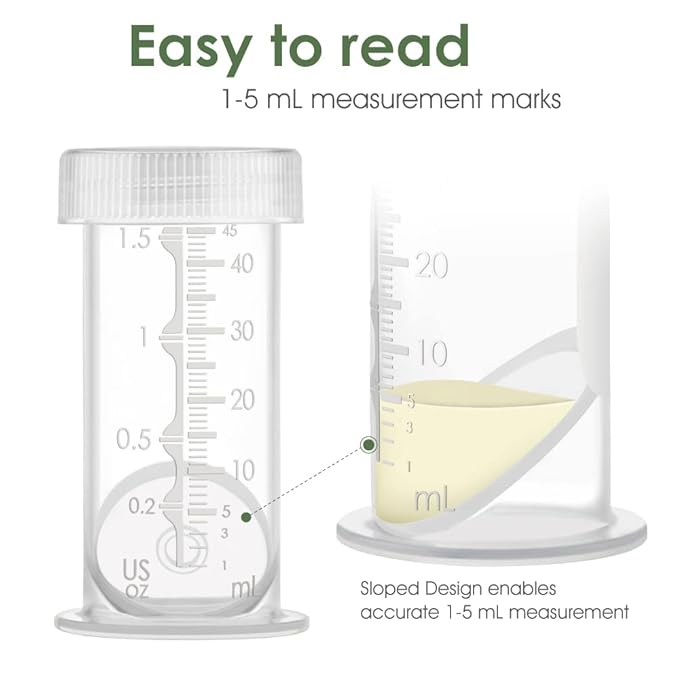 Maymom Colostrum & Storage Bottles Leak Proof Lids, Breastmilk Freezer or Refrigerator Storage, Made Without BPA; 12pc/pk