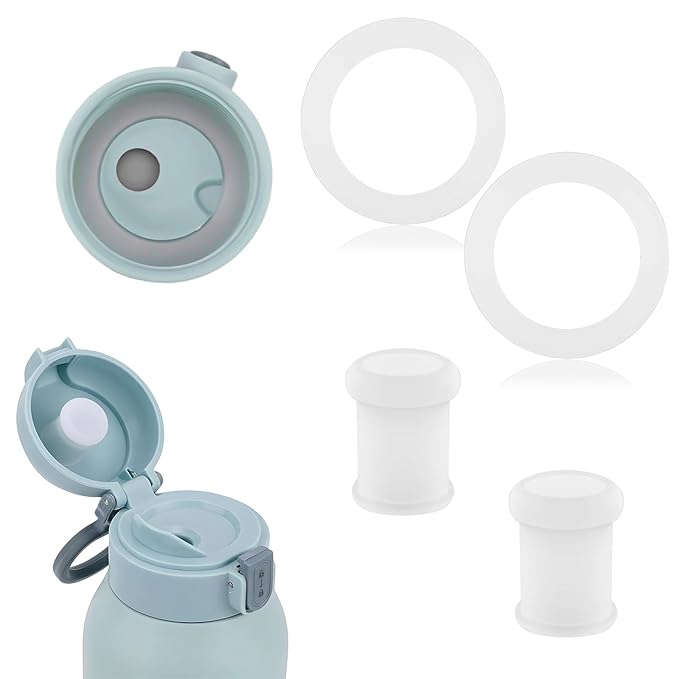 4pcs Stopper and Seal Gasket Rings Set for Momcozy 17oz Portable Milk Warmer, BPA-Free Silicone Replacement Accessories Set Compatible with Momcozy Bottle Warmer Lid Replacement Parts