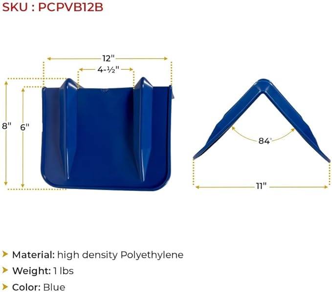 Mytee Products (4 Pack V Edge Protectors Flatbed, 8" x 12", Blue | Vee Shaped Plastics Corner Protectors for Cargo Loads | Tie Down Strap Guard for Winch, Ratchet Straps on Flatbed Truck Trailers