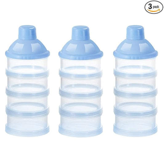 Accmor Formula Dispenser On The Go, 4 Compartments Stackable Formula Container for Travel, Baby Milk Powder Kids Snack Container, BPA Free ﻿