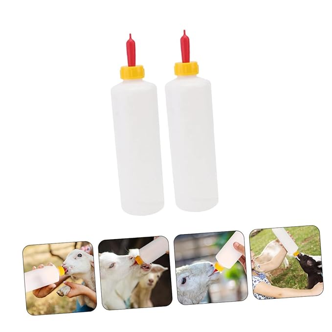 2sets Multifunctional Lamb Feeding Bottles Durable Milk Feeding Bottles for Newborn Animals Portable Design for Farm Use for Sheep Calves and Piglets Replaceable Feeder
