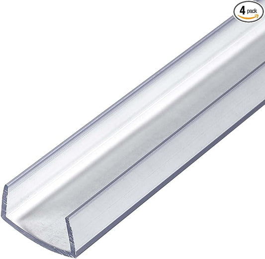 Outwater Plastics 341-Cl Clear 3/4'' Rigid Vinyl Clear Plastic U-Channel/C-Channel 36 Inch Lengths (Pack of 4)