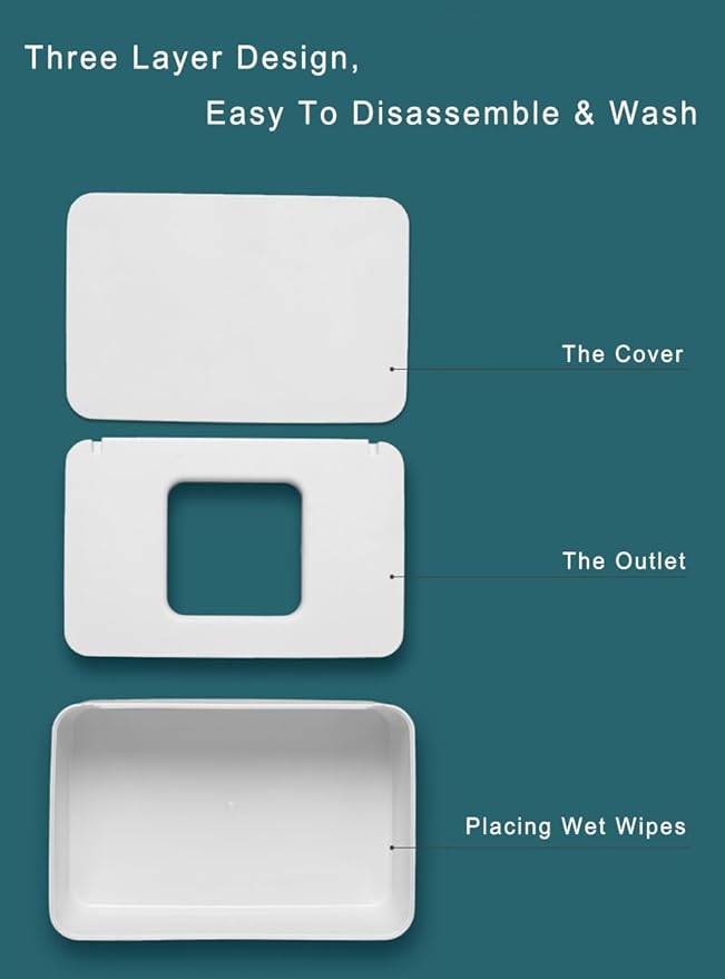 White Wipes Dispenser for Bathroom 8.26" x 4.92" x 3.93", Flushable Butt Wipes Holder Easy to Access