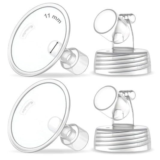 2X 11 mm Maymom Two-Piece Wide Neck Pump Parts for Spectra S1/S2 Pumps; Incl Wide Mouth Flanges; Not Original Spectra Flange