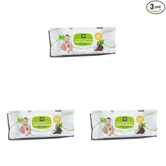 365 by Whole Foods Market, Coconut Baby Wipes, 64 Count (Pack of 3)