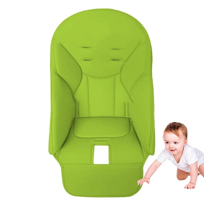Baby High Chair Cover Replacement | PU Leather Dining Chair Cover with Soft Cushion Seat, Easy to Install High Chair Covers for Baby and Toddler, High Chair Cover Replacement (Green)