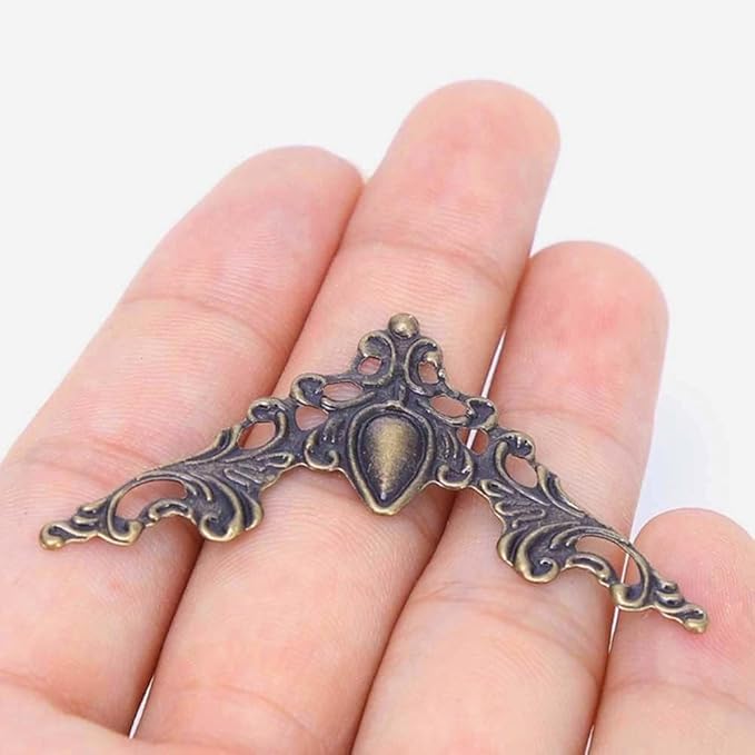 30 Pcs Antique Edge Corner Decorative Protectors, Scrapbooking Albums Embellishment Photo Frame Jewelry Box Decorative Corner (Antique Bronze)