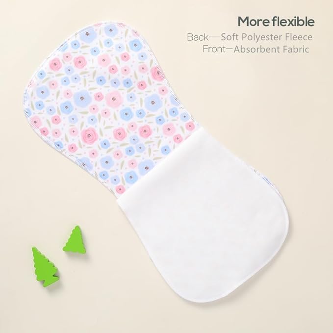 8 Pack Baby Burp Cloths, Unisex for Boys and Girls, Super Absorbent and Soft Towel,Solid Color (Pink-lht)
