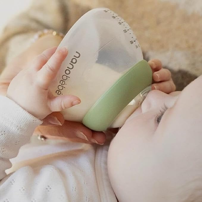 Nanobebe Breastmilk Baby Bottle 3 Pack 5oz Grey Preserves Breastmilk Nutrients Anti Colic Triple Vented Nipple Fast Heating Breast Shaped Bottle for Easy Transition BPA Free