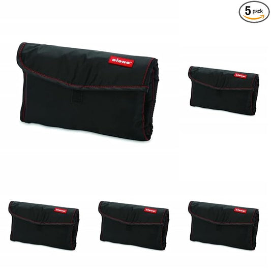 Diono Change 'n Go Baby Diaper Changing Mat, Portable, Lightweight Travel Diaper Station Kit with Waterproof Cushioned Pad, Black (Pack of 5)