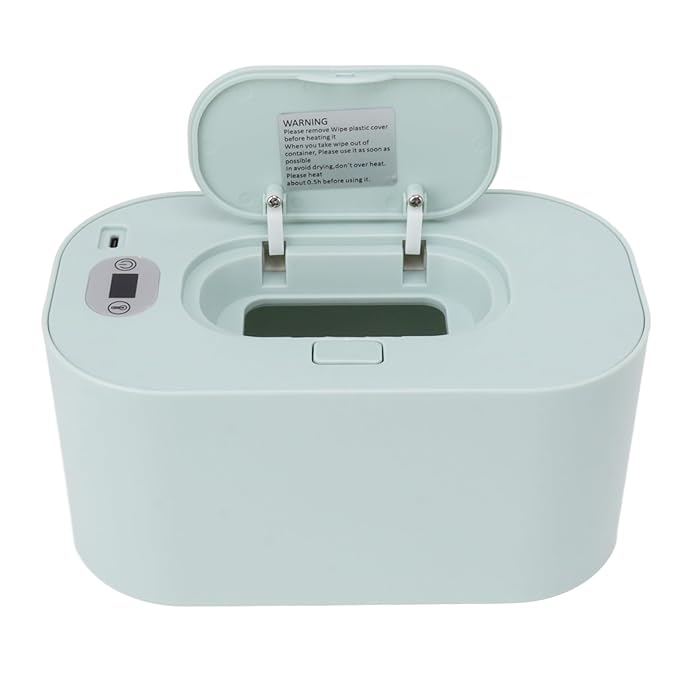 Baby Wipe Warmer, USB Constant Temperature Portable Wipe Heater Temperature Adjustment Warm Keeper Dispenser Large Capacity, Evenly Overall Heating 5V (Green)