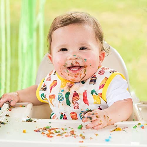 BapronBaby Eric Carle Food Parade Bapron - No Neck Tie Safer Bib for Baby & Toddler - Soft Waterproof Stain Resistant - Machine Washable - Sz Preschool 3-5yrs