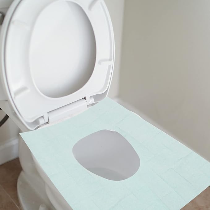 GLEAVI 50pcs Disposable Toilet Seat Covers Travel-Friendly Pads for Public Restrooms Portable for Home Outdoors